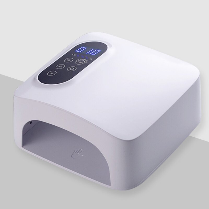 M&r 601Pro 72W Lámpara de uñas LED inalámbrica, secadora de uñas LED recargable, lámpara de rizado de uñas rápida inalámbrica de 15600 mAh, herramientas de manicura de manicura de arte de uñas de uñas de gel profesional para el hogar y el salón (recargable)